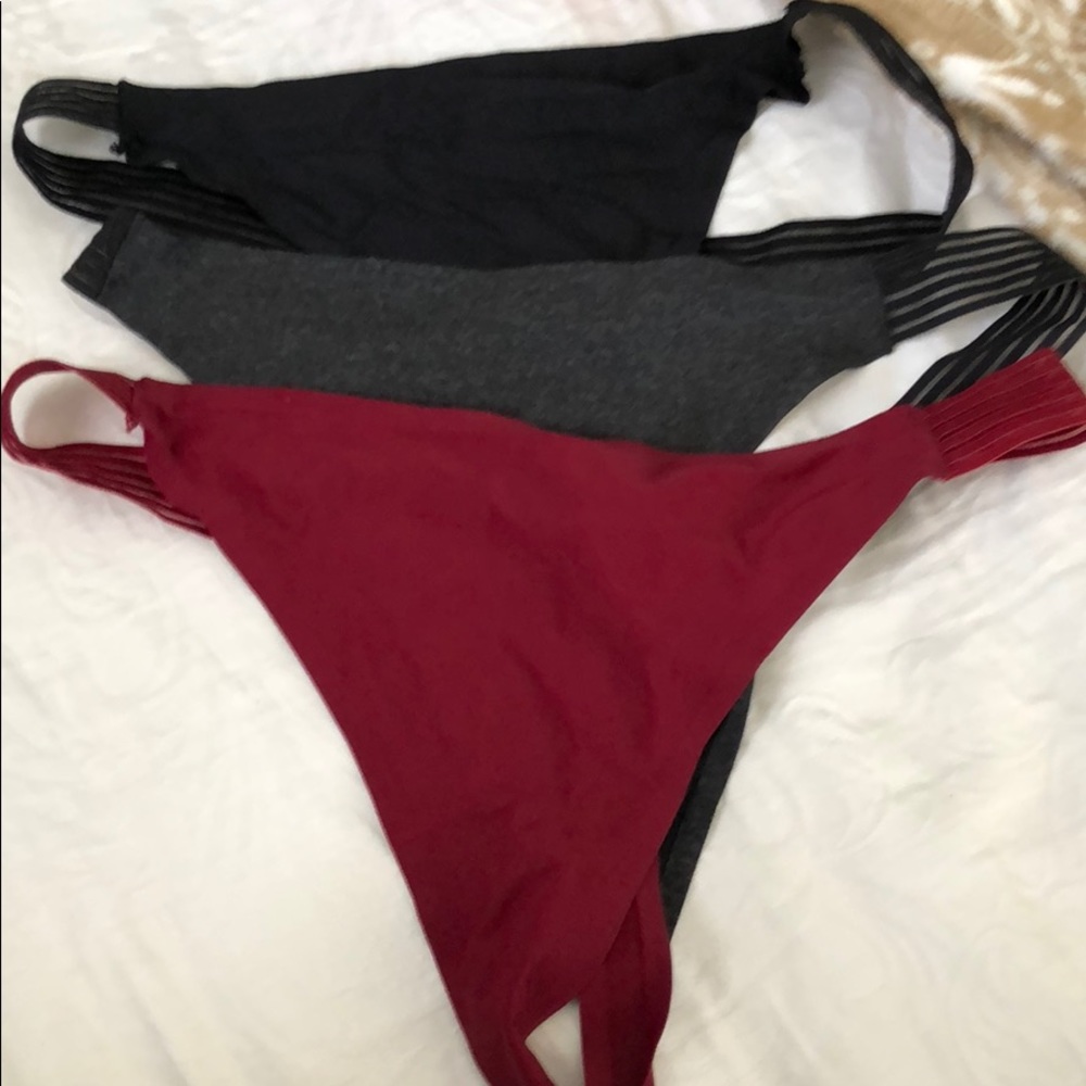 Thong and lace panties
